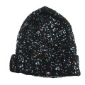 Schwarze Farbe bronzing Mode stricken Beanie für Mädchen